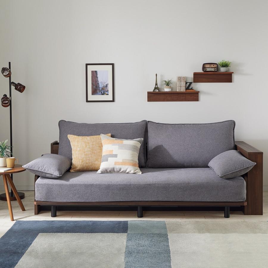 【美品】ニトリ　3wayソファベッド ニトリ 3Way ベッドソファ(B2 MGY/WW) : ニトリ Yahoo!店 - 通販