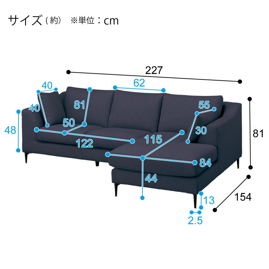 ニトリ（NITORI） カウチソファ 布張りタイプ (Nポケット BS15 左