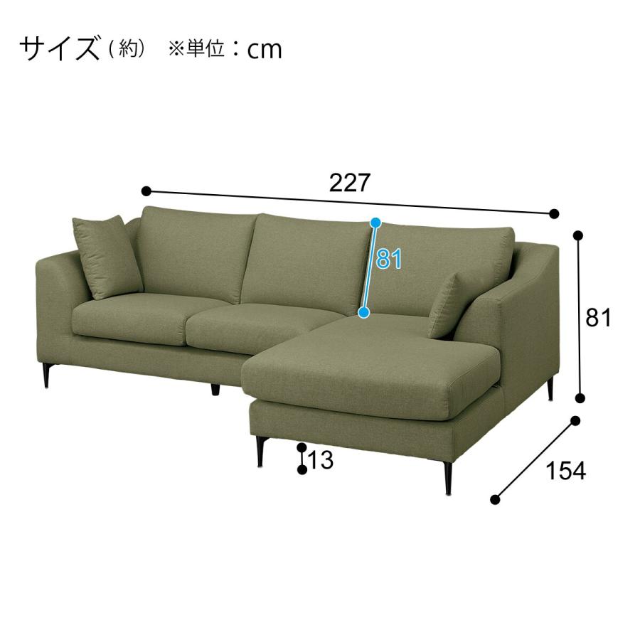 ニトリ 布張りカウチソファ(Nポケット BS15 LC Nシールド-YGR ニトリ 布張りカウチソファ(Nポケット BS15 LC Nシールド-YGR