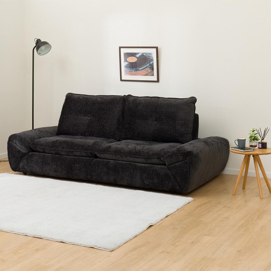 NITORI　ニトリ　三人掛け　長　ソファ 黒 ニトリ 3人掛け総革ソファ(FR05 BK) : ニトリ Yahoo!店 - 通販