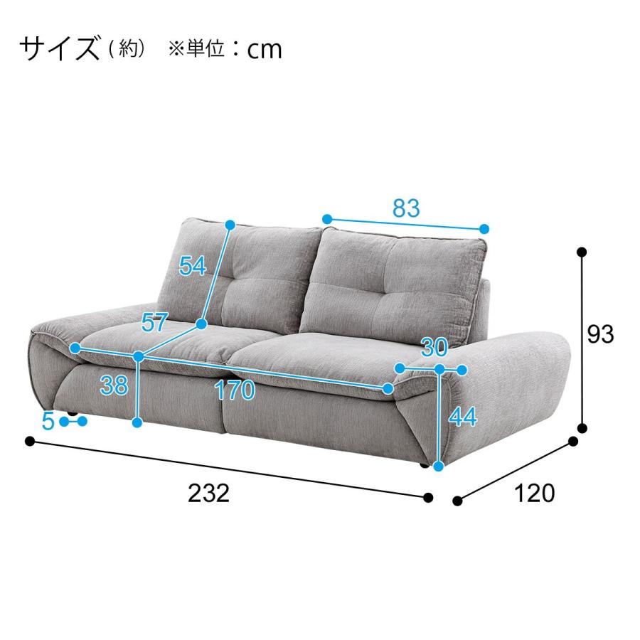 ニトリ 3人掛け布張りソファ(FR04 LGY) : ニトリ Yahoo!店