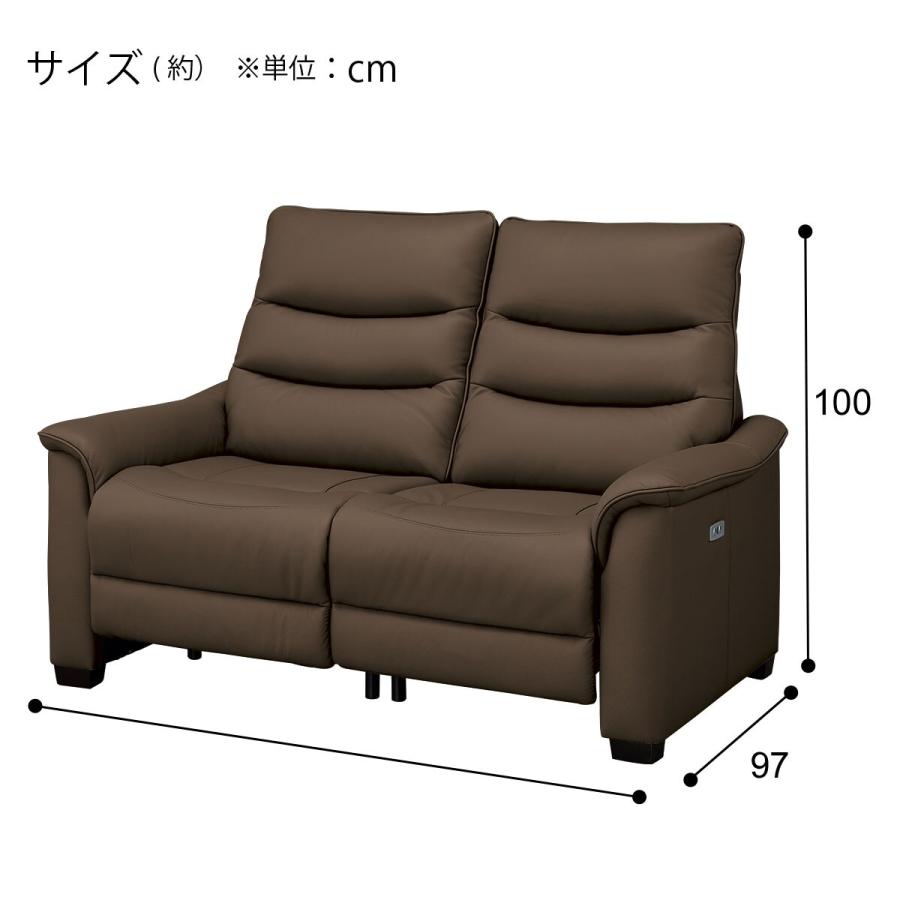 ニトリ 2人掛け電動リクライニングソファ(Nビリーバ3 本革(一部
