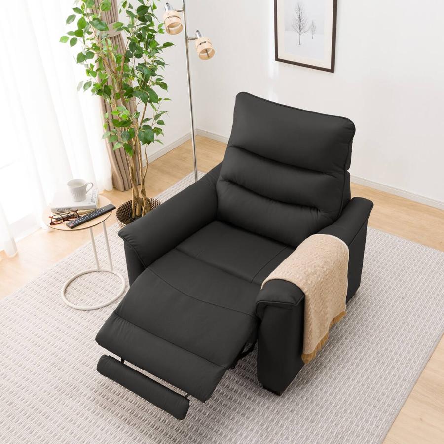 ニトリ/NITORI 1人用 電動リクライニングソファ Nビリーバ 本革 ダークブラウン 中古家具 ニトリ（NITORI） 1人掛け電動リクライニングソファ 本革(一部合成皮革
