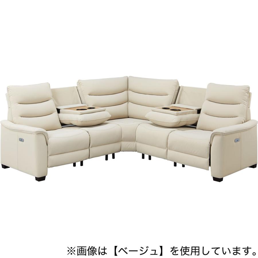 ニトリ ソファ 合成皮革タイプ コーナー ベージュ B ニトリ ソファー ソファ ポケット付きロータイプコーナーソファ3