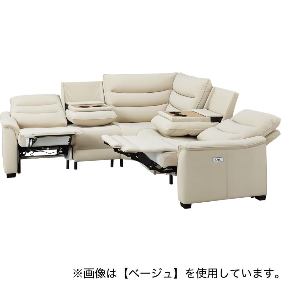 ニトリ 傷・汚れに強い合成皮革 コーナーソファ5点セット電動