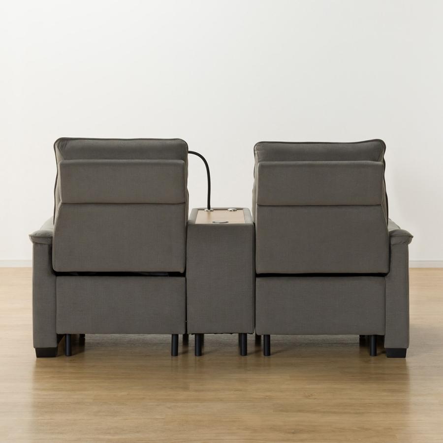 ニトリ（NITORI） 2人掛け電動テーブル付きリクライニングソファ(N