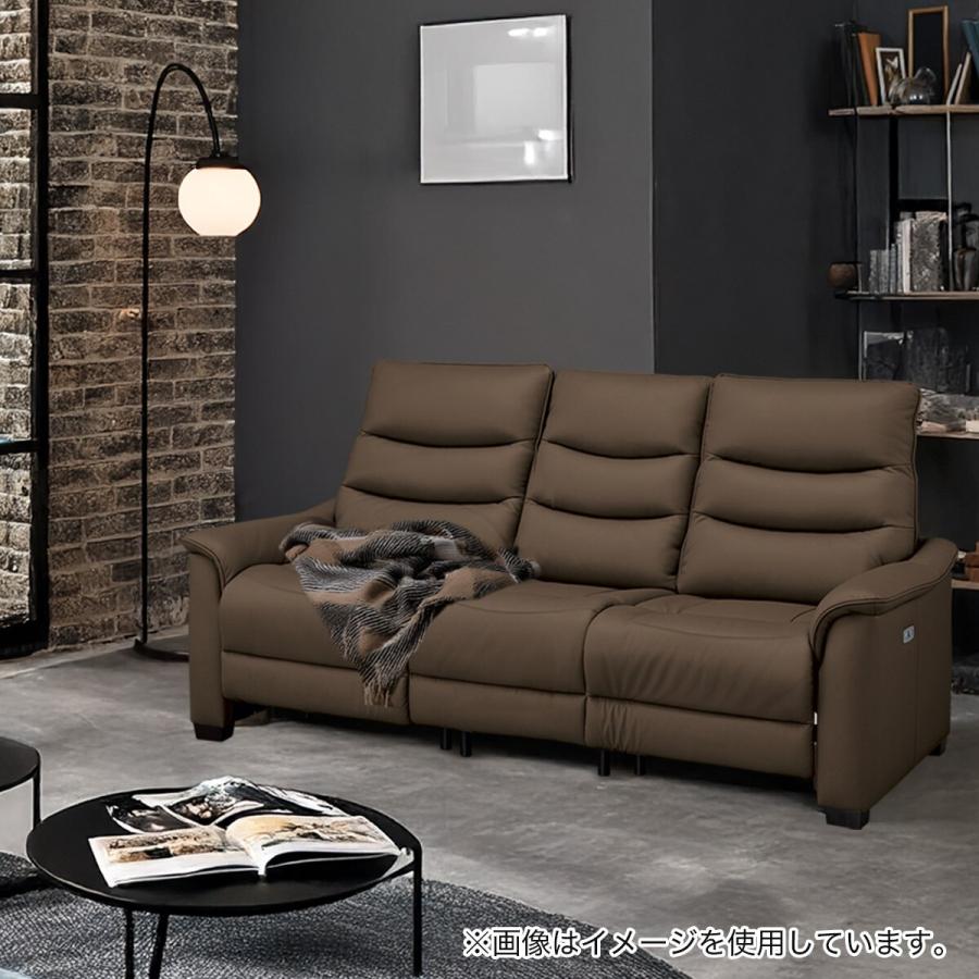 3人掛け電動テーブル付きリクライニングソファ(Nビリーバ3 厚革 DBR  