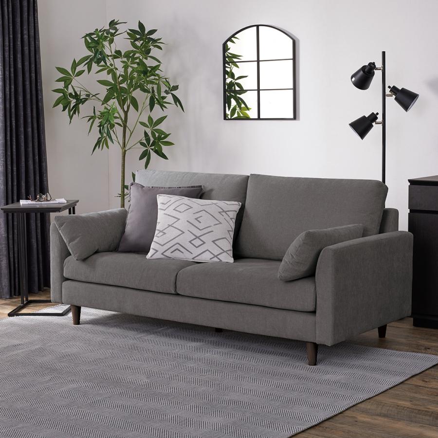 ニトリ（NITORI） 3人掛け布張りソファ(CS03 肘あり SD DGY/MBR