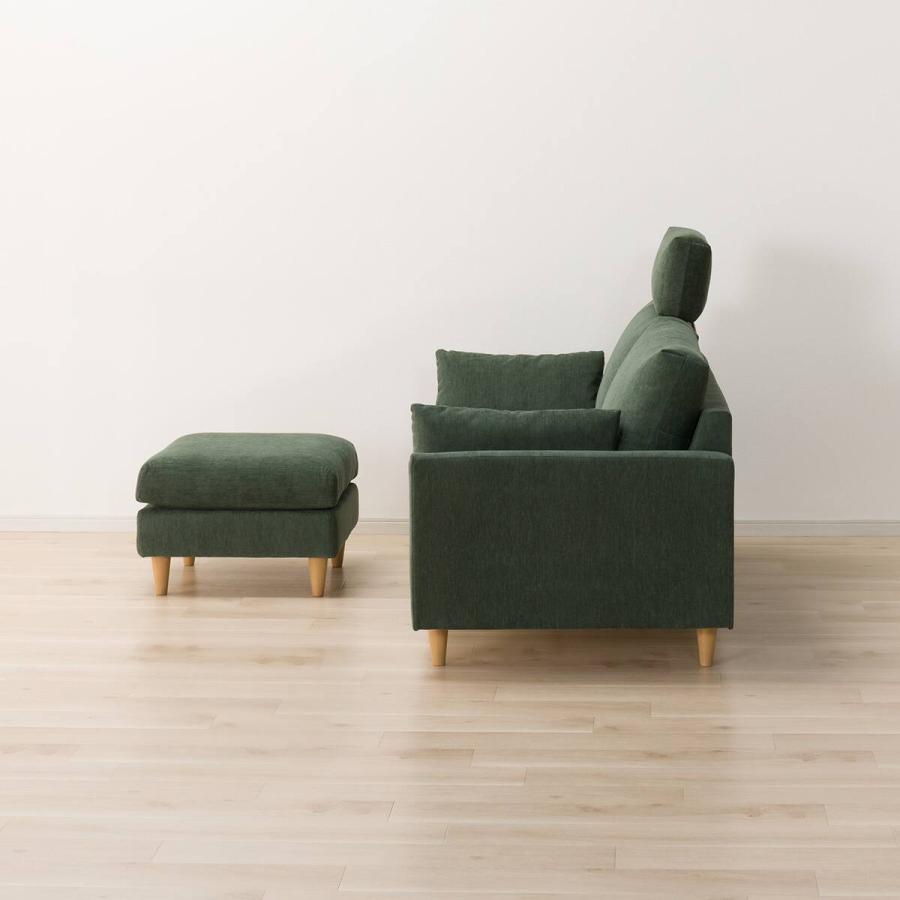 NITORI 3人掛けソファ 幅 約190cm ALTA GREEN グリーン系 3P ハイバック 家具 長椅子 ソファー レザー調 ニトリ 苫小牧西店 ニトリ（NITORI） 傷・汚れに強い 3人掛けソファ + スツール +