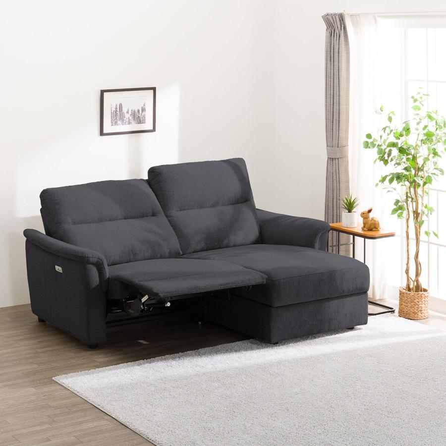 ニトリ（NITORI） 3人掛け布張り電動リクライニングカウチソファ