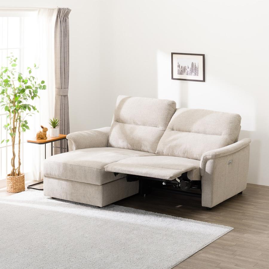 ニトリ（NITORI） 3人掛け布張り電動リクライニングカウチソファ