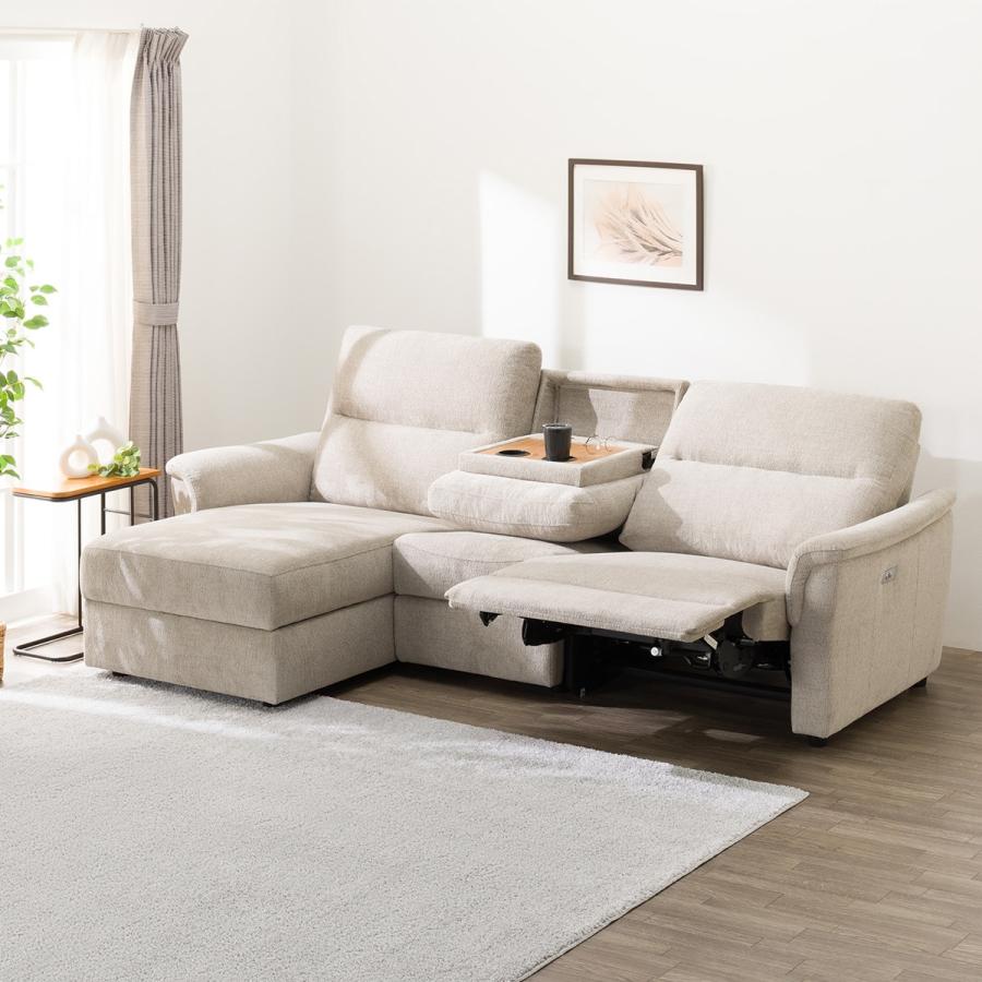 Nitoriダークブラウン リクライニングソファ 電源アダプター付き 3人