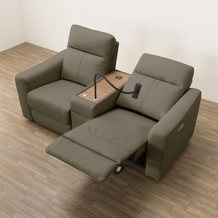 【NITORI】 2人掛け電動リクライニングソファ + テーブルユニット ニトリ（NITORI） 2人掛けワイド布張り電動リクライニングソファ＋