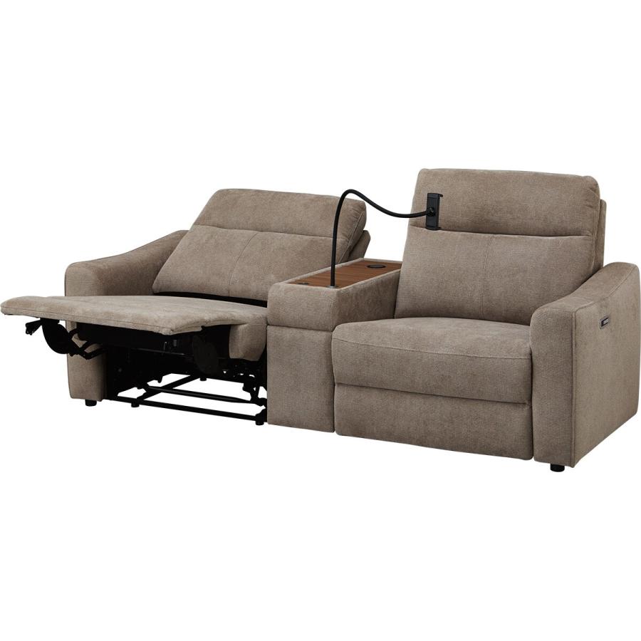 ニトリ 2人掛けワイド布張り電動リクライニングソファ＋ユニット