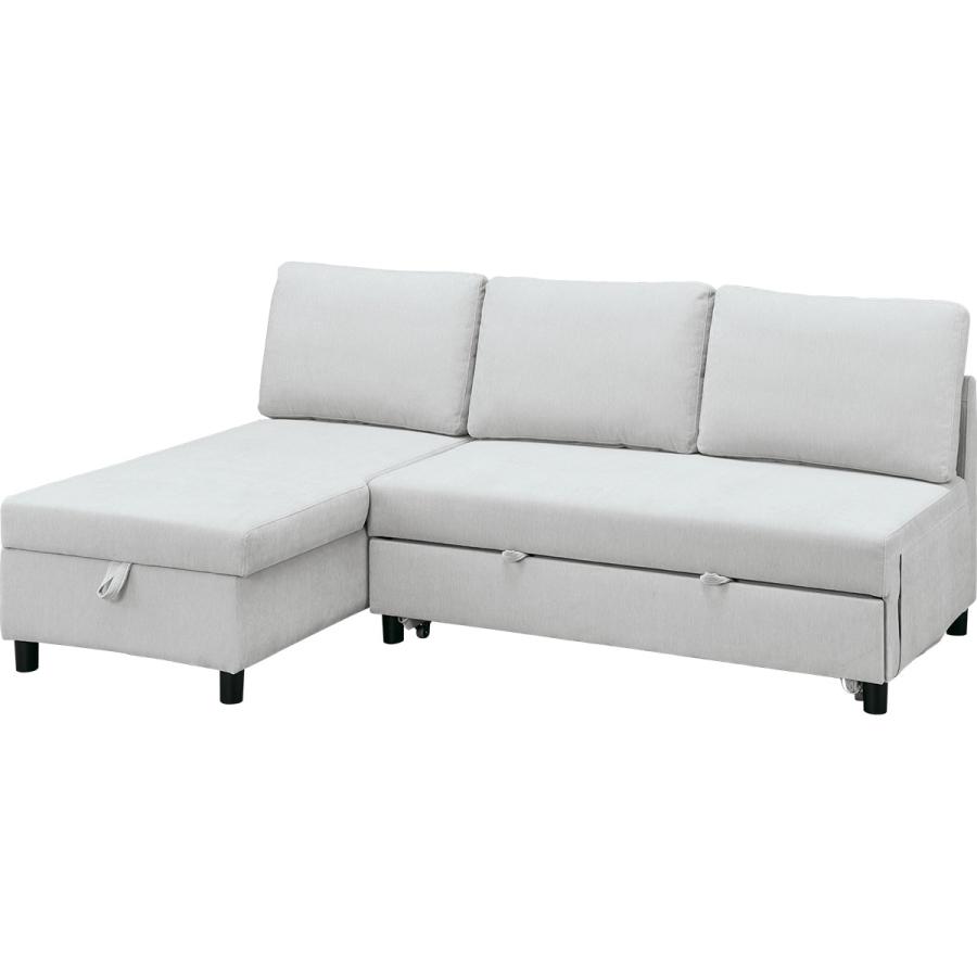 ニトリ（NITORI） 収納付きカウチソファベッド(ノアーク3 右カウチ LGY