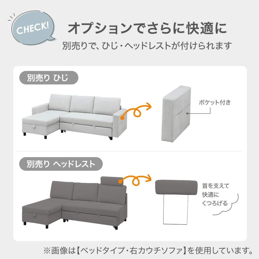 ニトリ（NITORI） 収納付きカウチソファベッド(ノアーク3 右カウチ LGY 