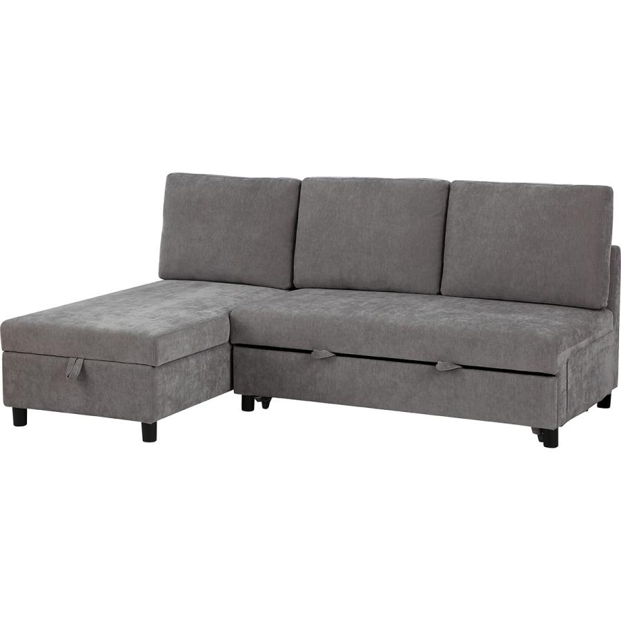 ニトリ（NITORI） 収納付きカウチソファベッド(ノアーク3 右カウチ DGY