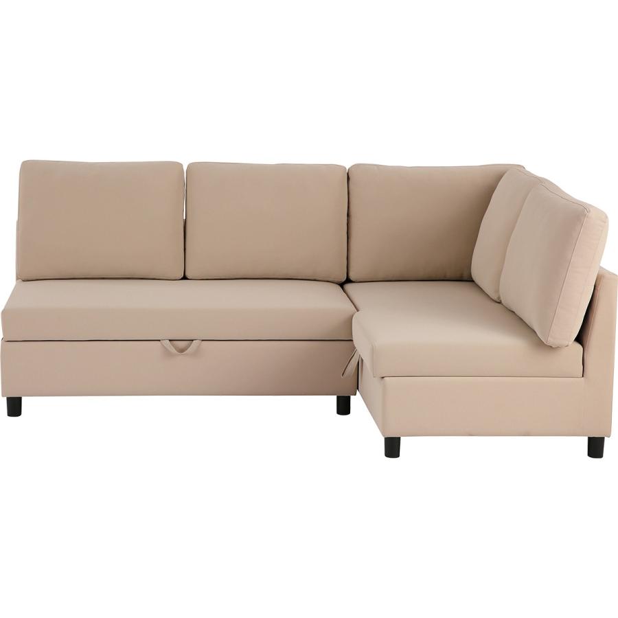 ニトリ（NITORI） 傷・汚れに強い合成皮革 収納付き左コーナーソファ