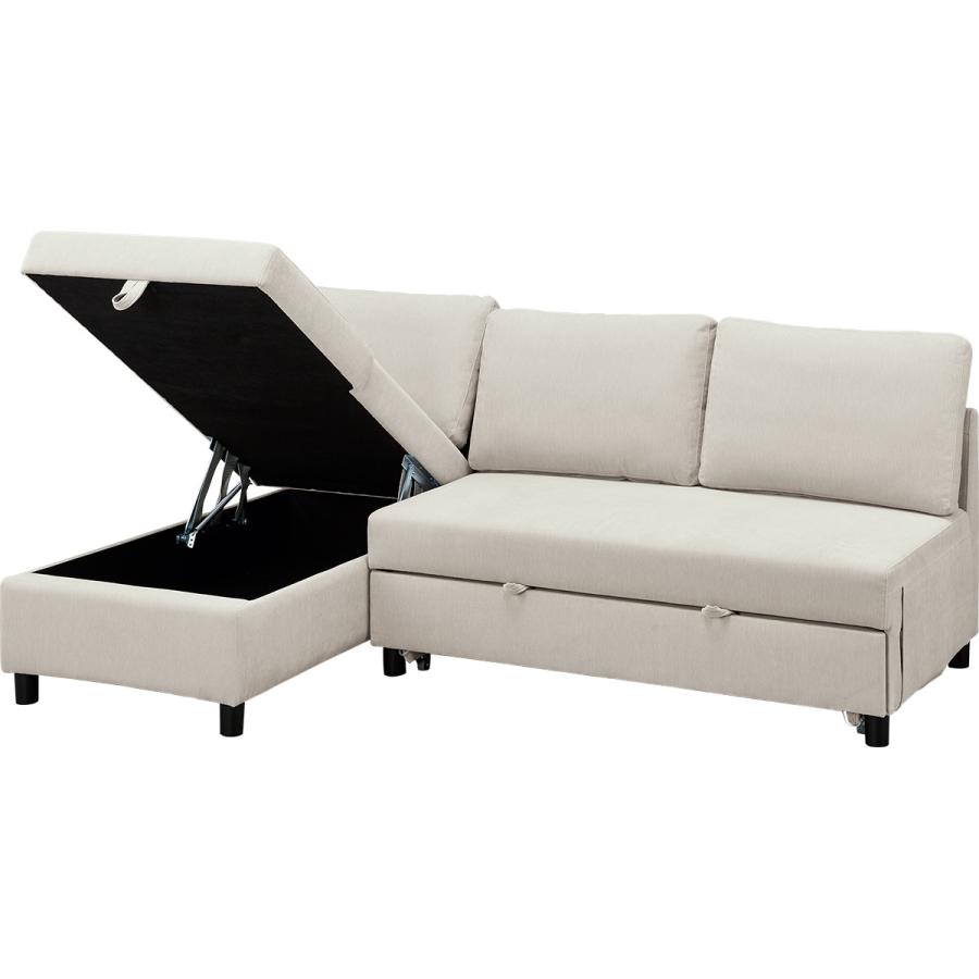 ニトリ（NITORI） 収納付きカウチソファベッド(ノアーク3 右カウチ 撥