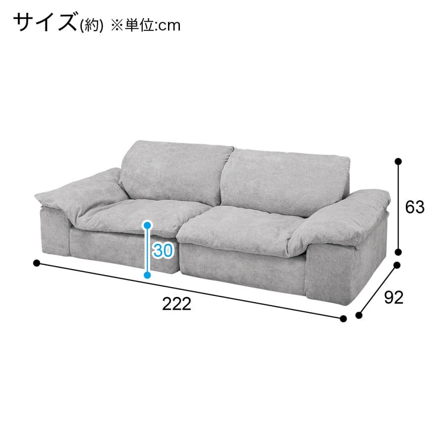 ニトリ（NITORI） 圧縮パッケージ 3人掛けソファ布張りタイプ(XL15 GY 