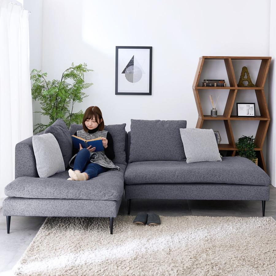 ニトリ（NITORI） カウチソファ右カウチ (FM ダークグレー) : ニトリ