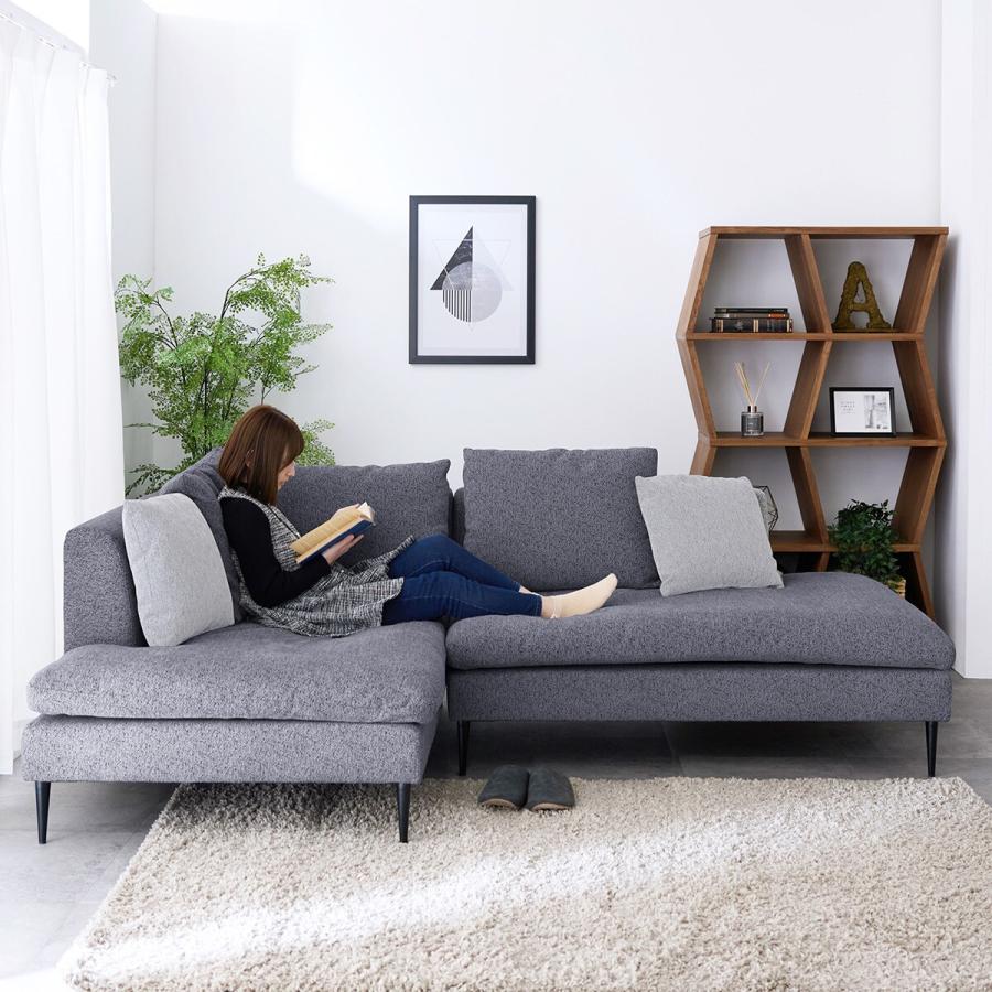 ニトリ（NITORI） カウチソファ右カウチ (FM ダークグレー) : ニトリ