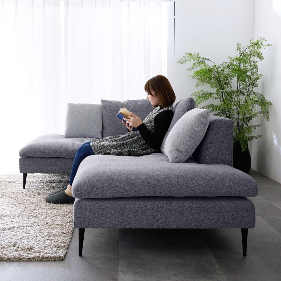 ニトリ（NITORI） カウチソファ右カウチ (FM ダークグレー) : ニトリ