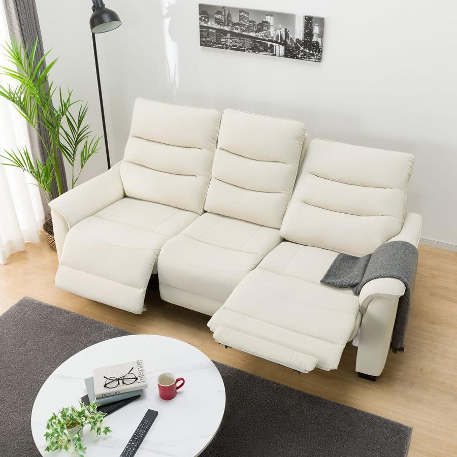 セール中につき、通常特価27,980円より20％引きの22,384円!　ニトリ 電動リクライニングソファ モデルオゾン2 3人掛け 牛革 本革 NITORI 　本皮 3P テーブル付き 2人掛け電動リクライニングソファ 本革(一部合成皮革)タイプ (N