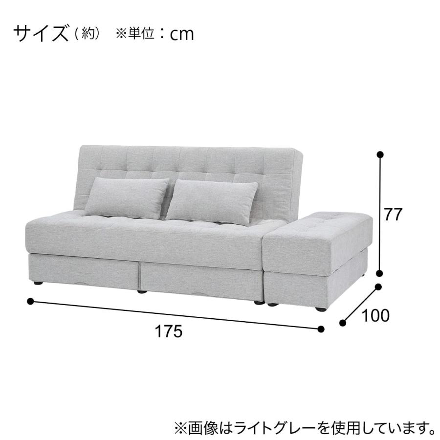 ニトリ ソファベッド ニトリ（NITORI） ソファベッド ボルスター付き + スツールセット 布