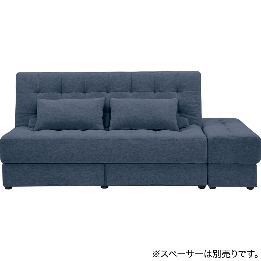 ニトリ（NITORI） ソファベッド ボルスター付き + スツールセット 布張りタイプ (DJ14 2Pソファ/収納付きスツール NV ...