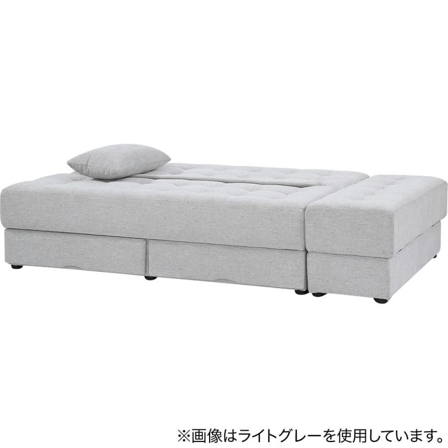 ニトリ（NITORI） ソファベッド ボルスター付き + スツールセット 布