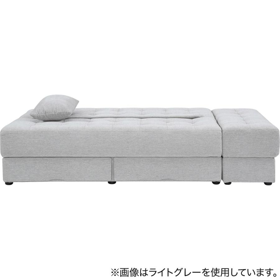 ニトリ（NITORI） ソファベッド ボルスター付き + スツールセット 布