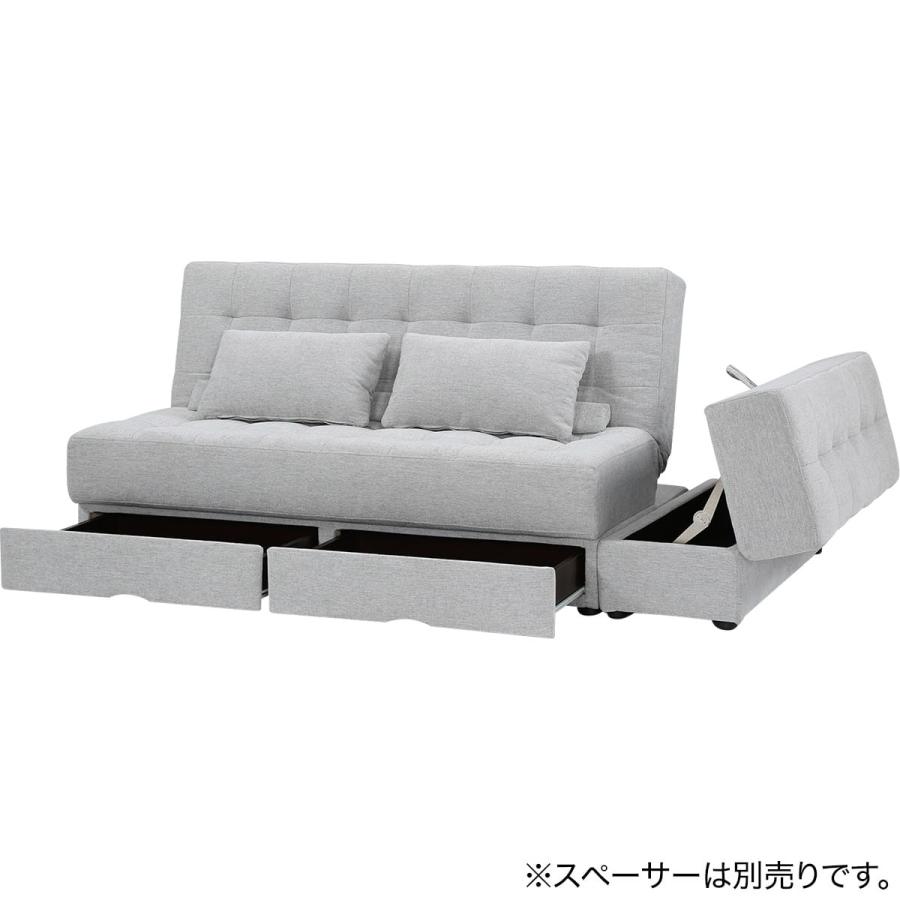 ニトリ（NITORI） ソファベッド ボルスター付き + スツールセット 布