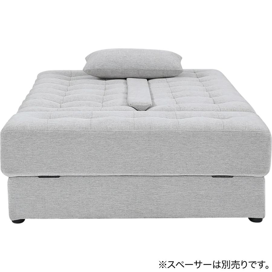 【セット販売】ニトリ　布張り　NITORI 多機能　ソファーベッド本体　収納付き ニトリ（NITORI） ソファベッド ボルスター付き + スツールセット 布