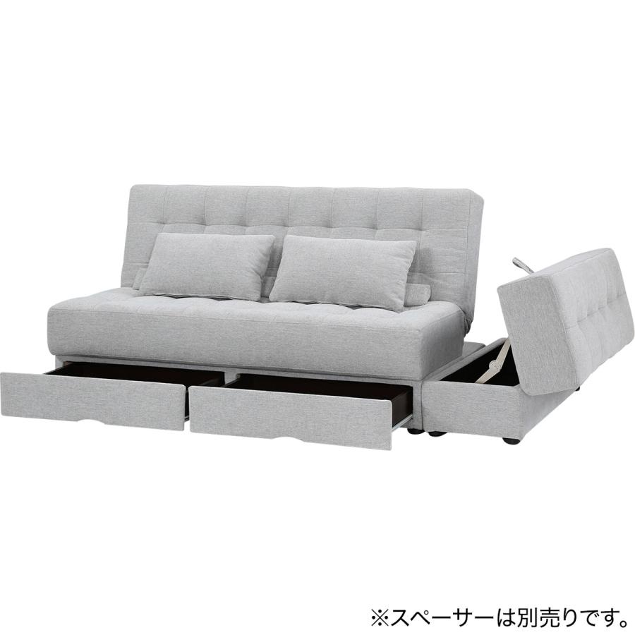 ニトリ（NITORI） ソファベッド ボルスター付き + スツールセット 布