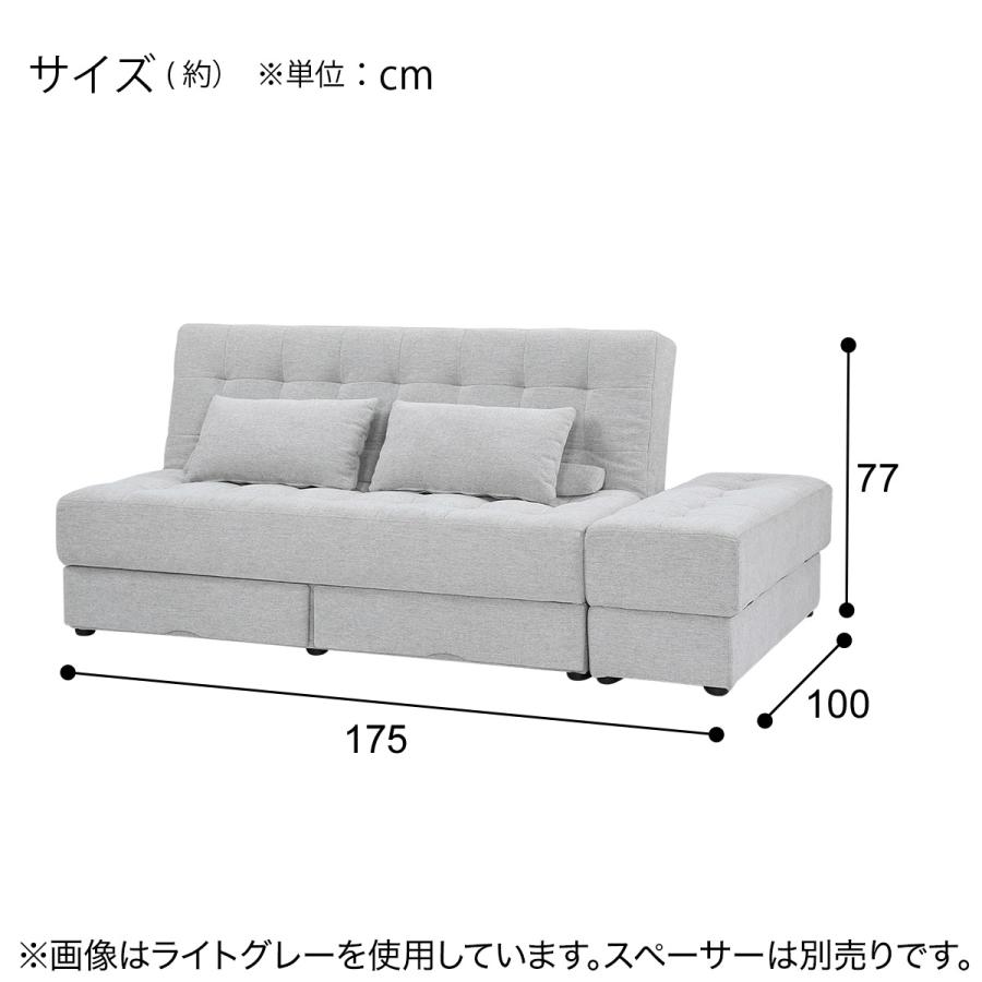 11*33 ニトリ NITORI 合皮 ファブリック ヘッドレスト2つ付き 3人掛けソファ モダンスタイル ヨーロッパ家具 ニトリ（NITORI） ソファベッド ボルスター付き + スツールセット 布