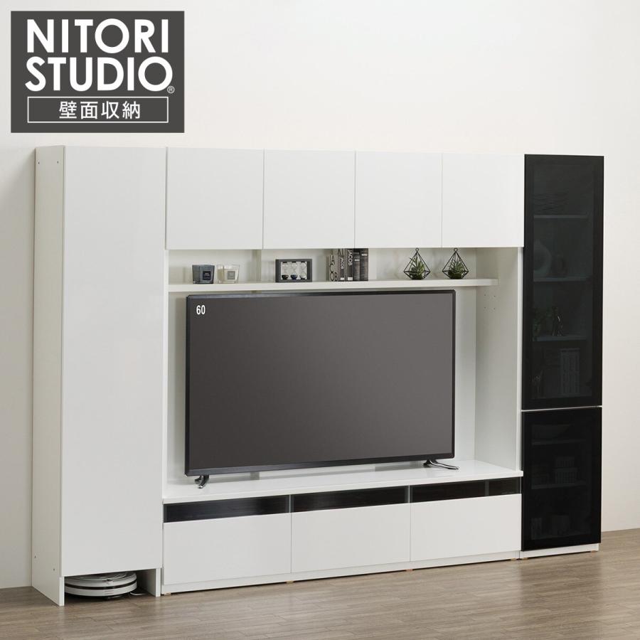 【引き取り限定】テレビボード キャビネット3点セット ニトリ（NITORI） ハイテレビボード3点セット(UF01 180/ガラスドア