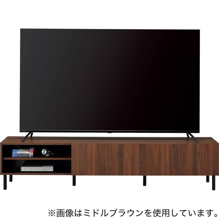 せ*こ様 ニトリの木製テレビボード ダークブラウン フラットなフォルムのテレビ台 (ローボード 幅176cm ブラウン