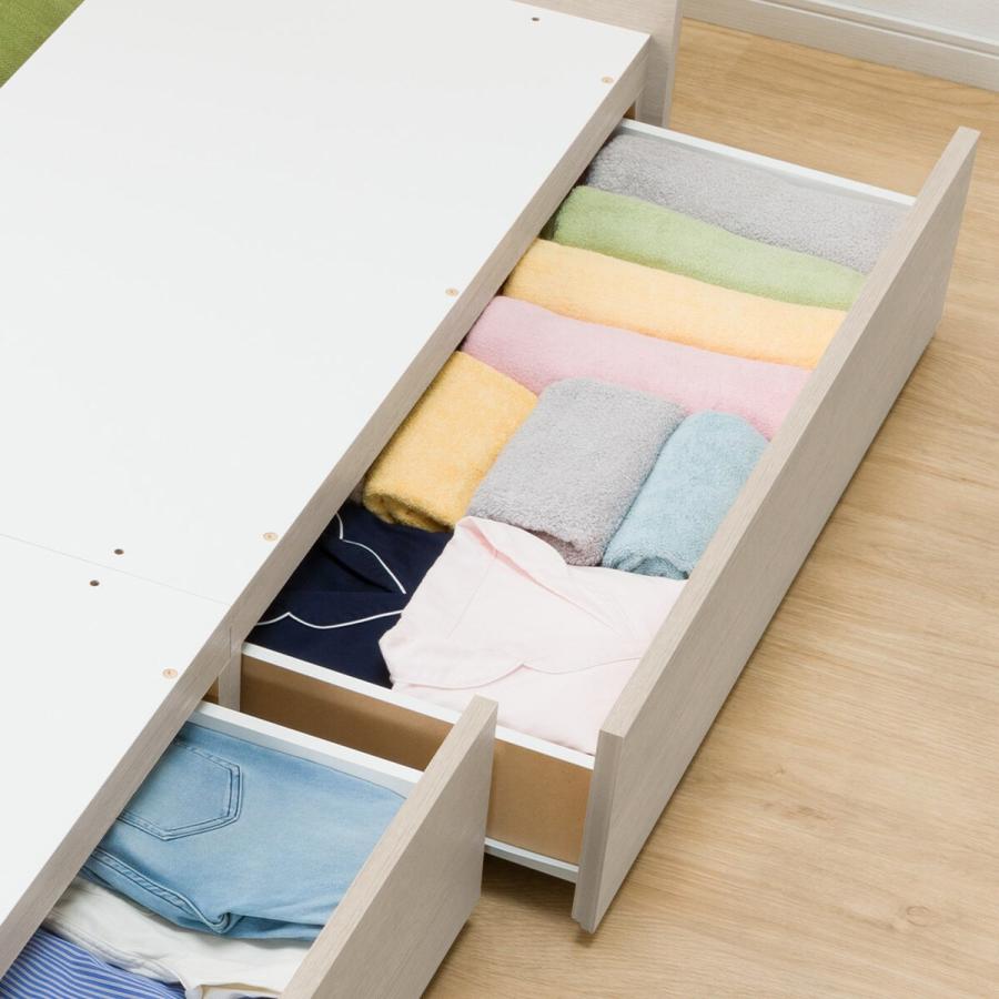 ニトリ 収納付きクイーンベッド マットレスセット ニトリ ベッド クイーンベッドフレーム(アザン3 浅型/LBR) 収納