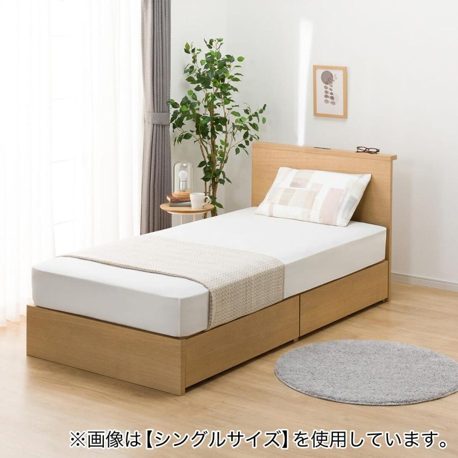 ニトリ（NITORI） 収納付きベッドフレーム セミダブル 棚付きタイプ