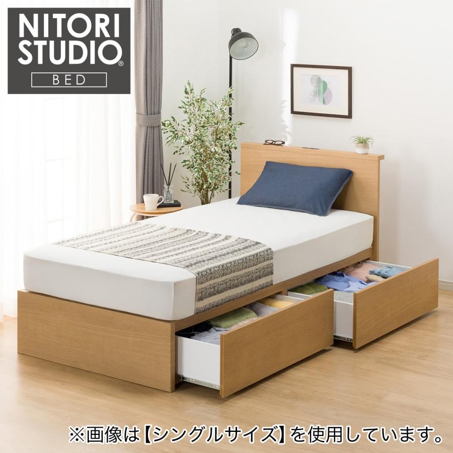 ニトリ クイーン ミニ棚付きベッドフレーム(NS-002 深型/すのこ ニトリ クイーン ミニ棚付きベッドフレーム(NS-002 深型/すのこ