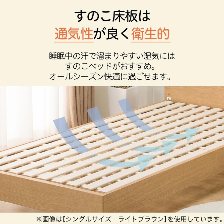 ニトリ クイーン ミニ棚付きベッドフレーム(NS-002 深型/すのこ ニトリ クイーン ミニ棚付きベッドフレーム(NS-002 深型/すのこ