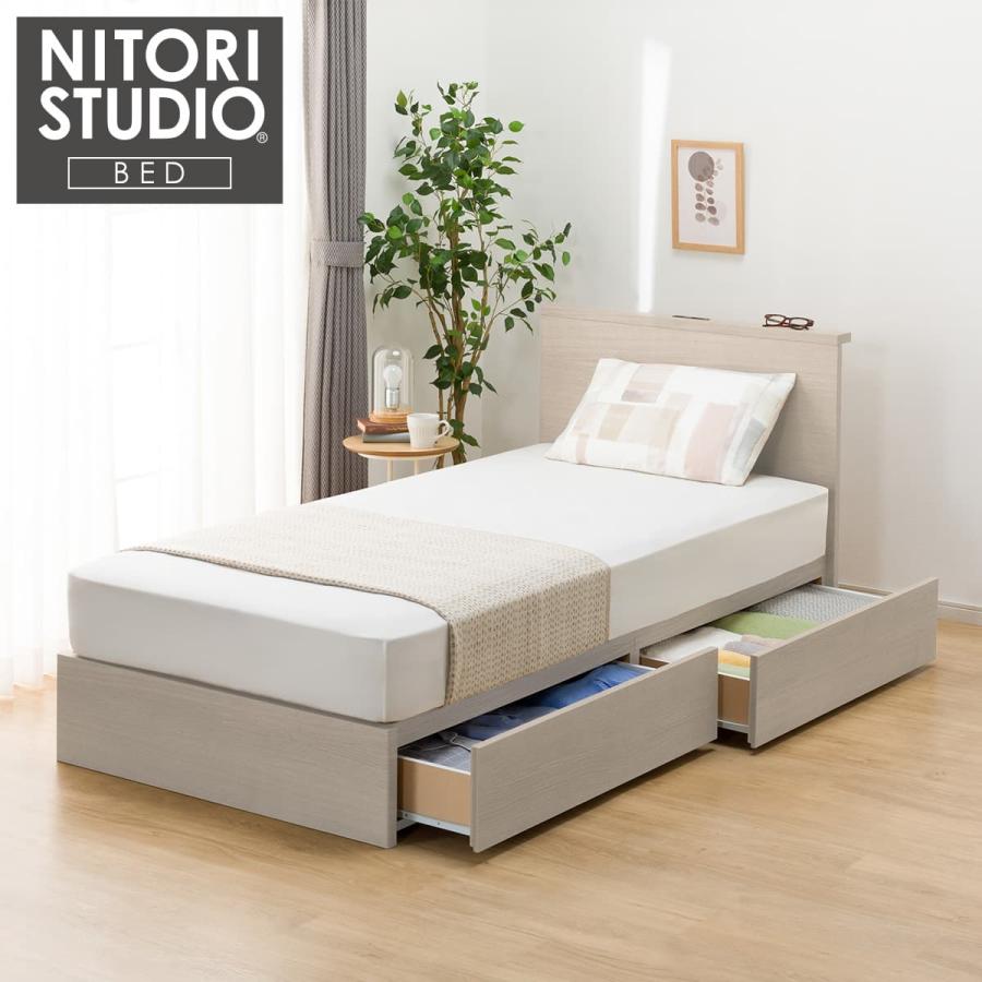 ニトリ（NITORI） 収納付きベッドフレーム シングル 棚付きタイプ (NS