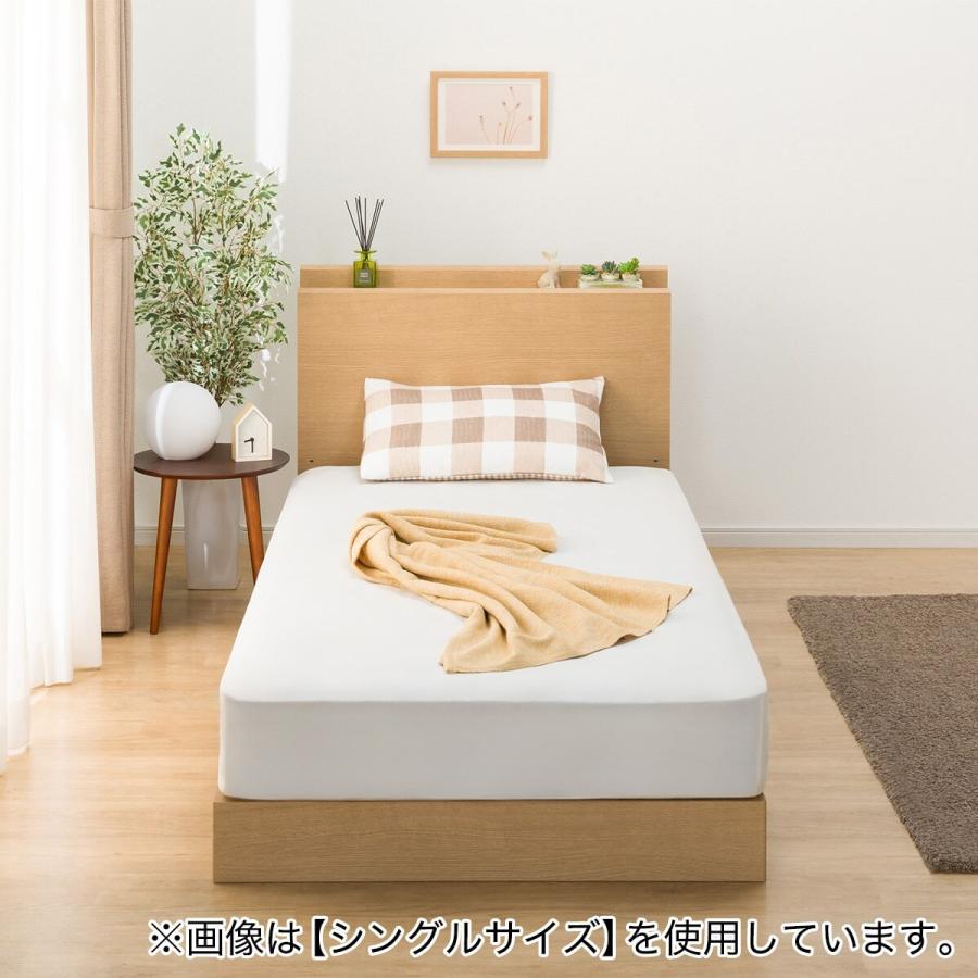 ニトリ（NITORI） ベッドフレーム セミダブル 棚・サイド収納付き
