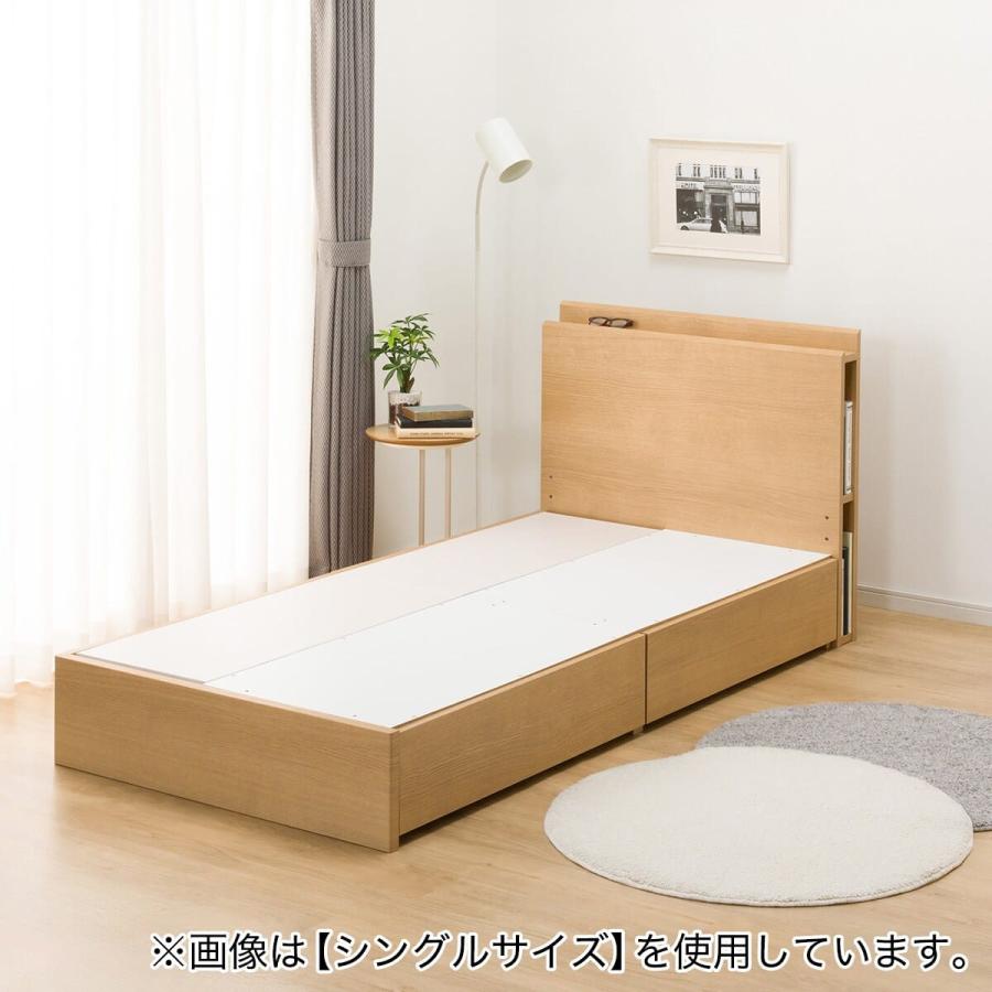 ニトリ（NITORI） 収納付きベッドフレーム セミダブル 棚・サイド収納