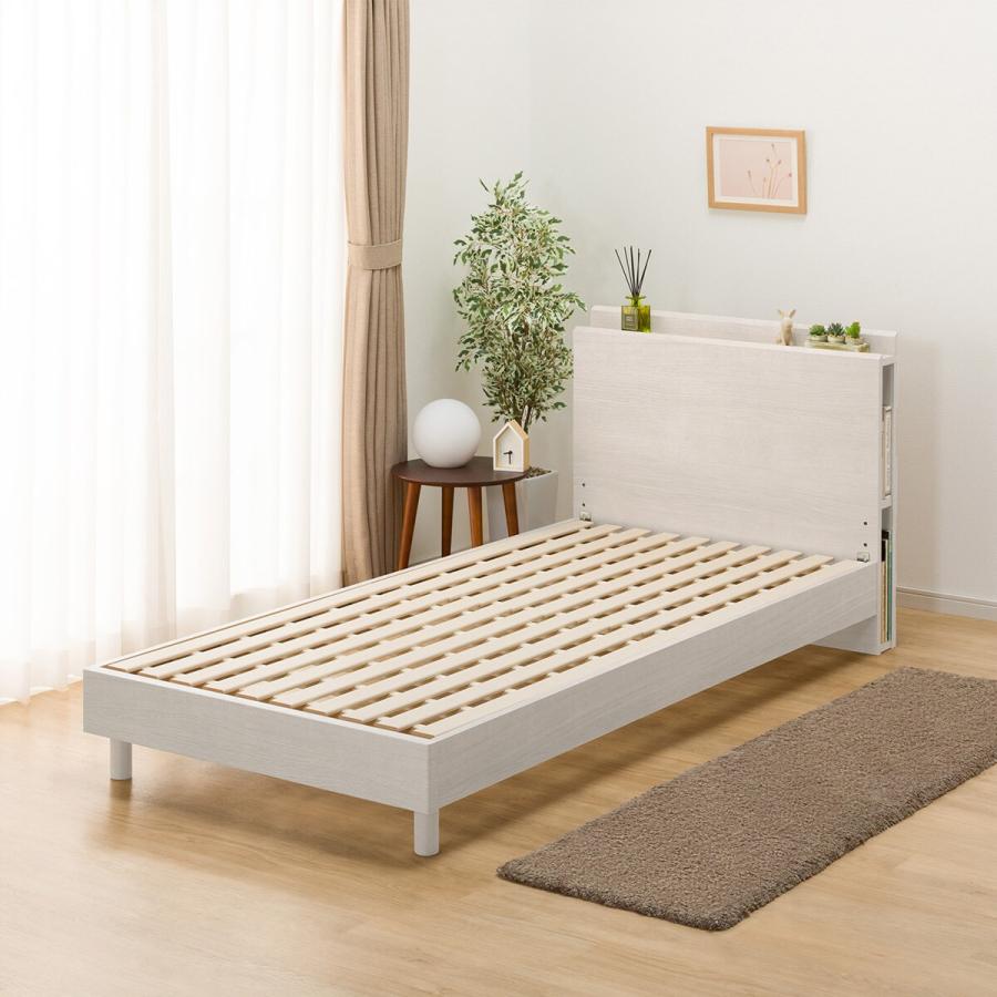 ニトリ（NITORI） シングル 棚・サイド収納付きベッドフレーム(NS-003