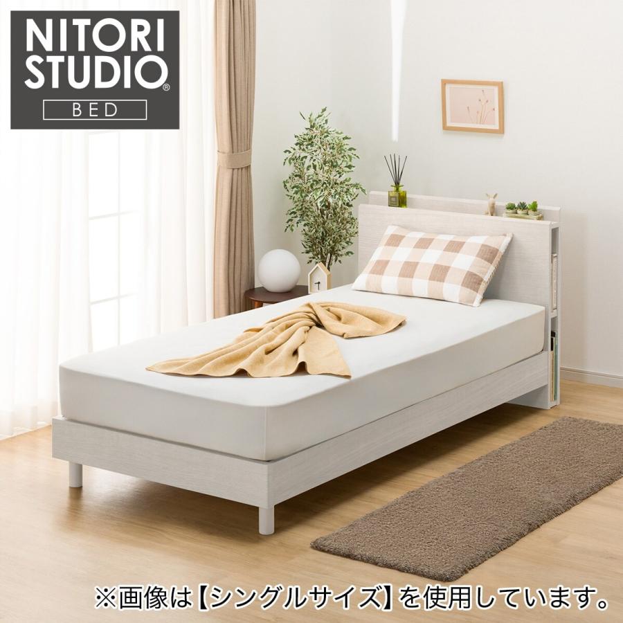 ニトリ（NITORI） ベッドフレーム セミダブル 棚・サイド収納付き