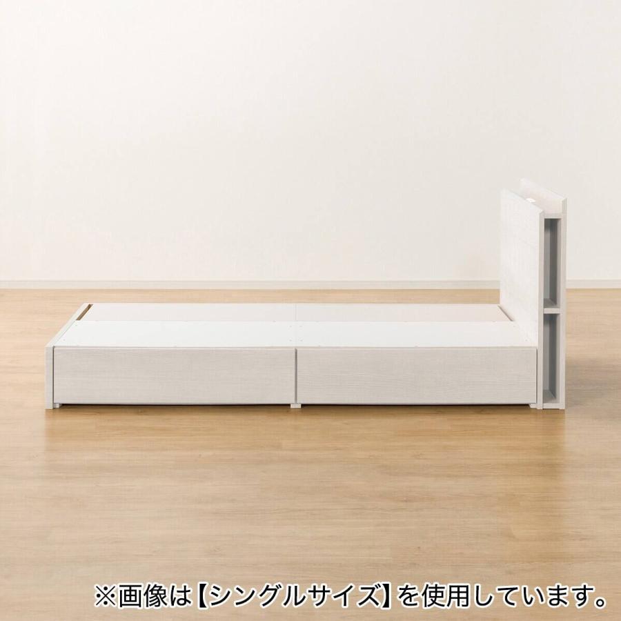 ニトリ（NITORI） 収納付きベッドフレーム ダブル 棚・サイド収納付き