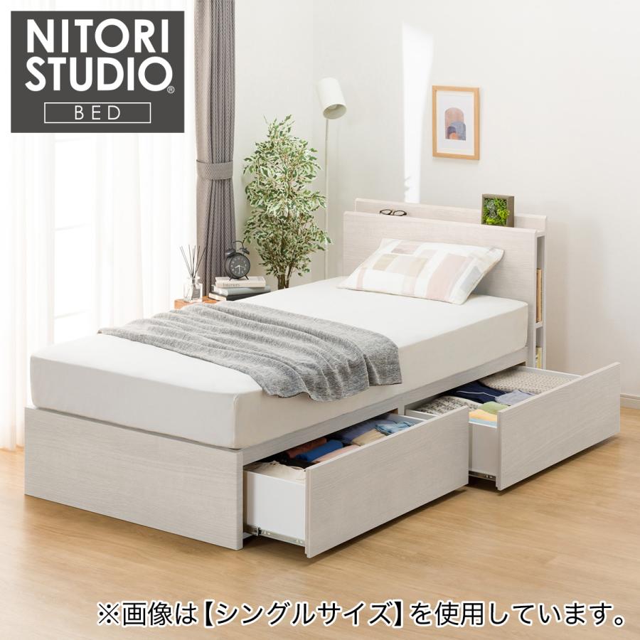 ニトリ クイーン 棚・サイド収納付きベッドフレーム(NS-003 深型 ニトリ クイーン 棚・サイド収納付きベッドフレーム(NS-003 深型