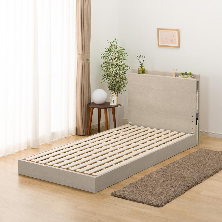 ニトリ（NITORI） シングル 棚・サイド収納付きベッドフレーム(NS-003